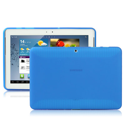 noedels Inhalen Milieuactivist Samsung Galaxy Tab 2 10.1 / P5100 - Anti-slip TPU Hoes Blauw - Superhoezen